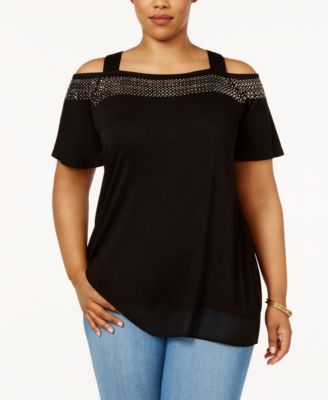Plus Size Cold-Shoulder Top