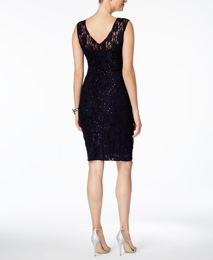 connected sequin lace gown