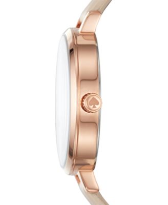 Kate Spade Vachetta Leather & Rose Goldtone Watch Kate Spade Tiny Pave Metro Vachetta Leather and Rose Gold  main image 4