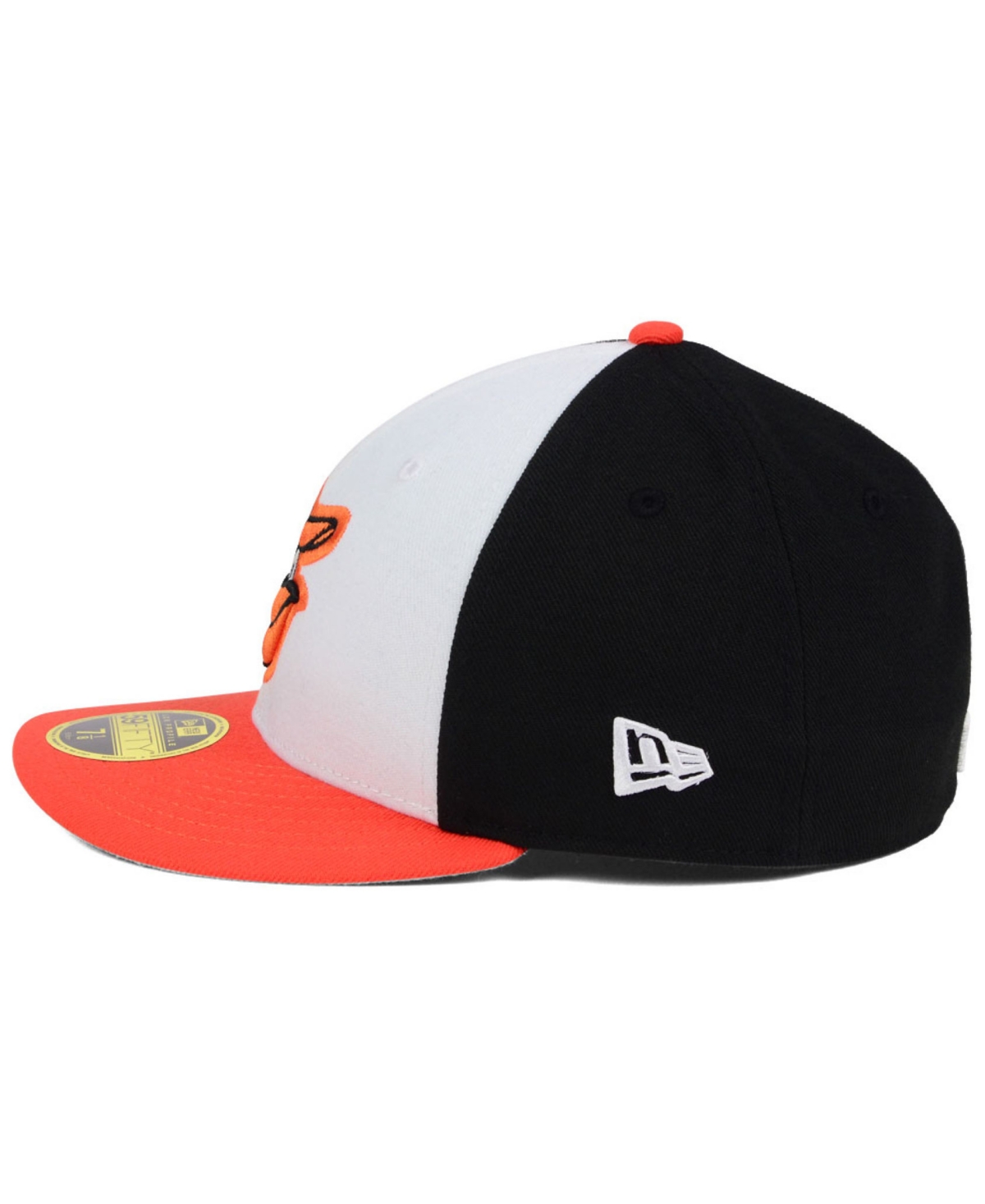 Shop New Era Baltimore Orioles Low Profile Ac Performance 59fifty Cap In Black,white,orange