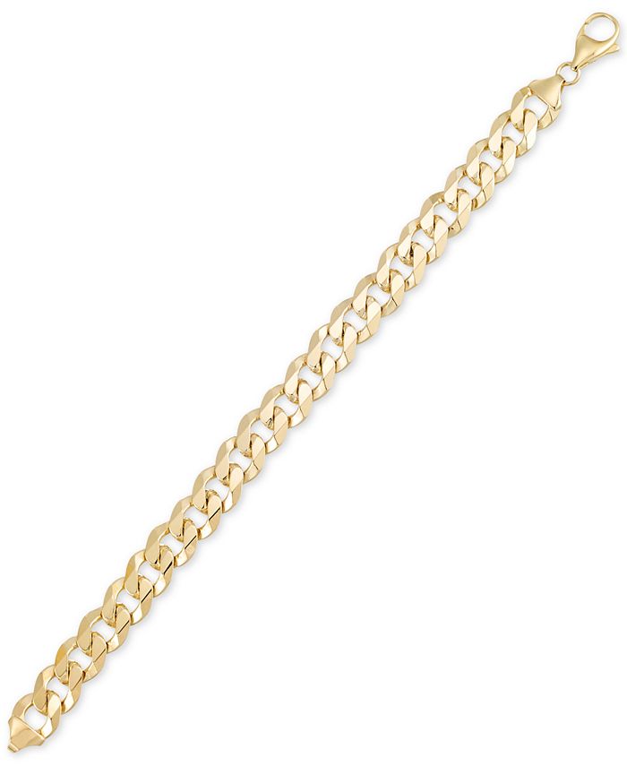 Macy's Men's Curb Link Bracelet in 10k Gold & Reviews - Bracelets ...