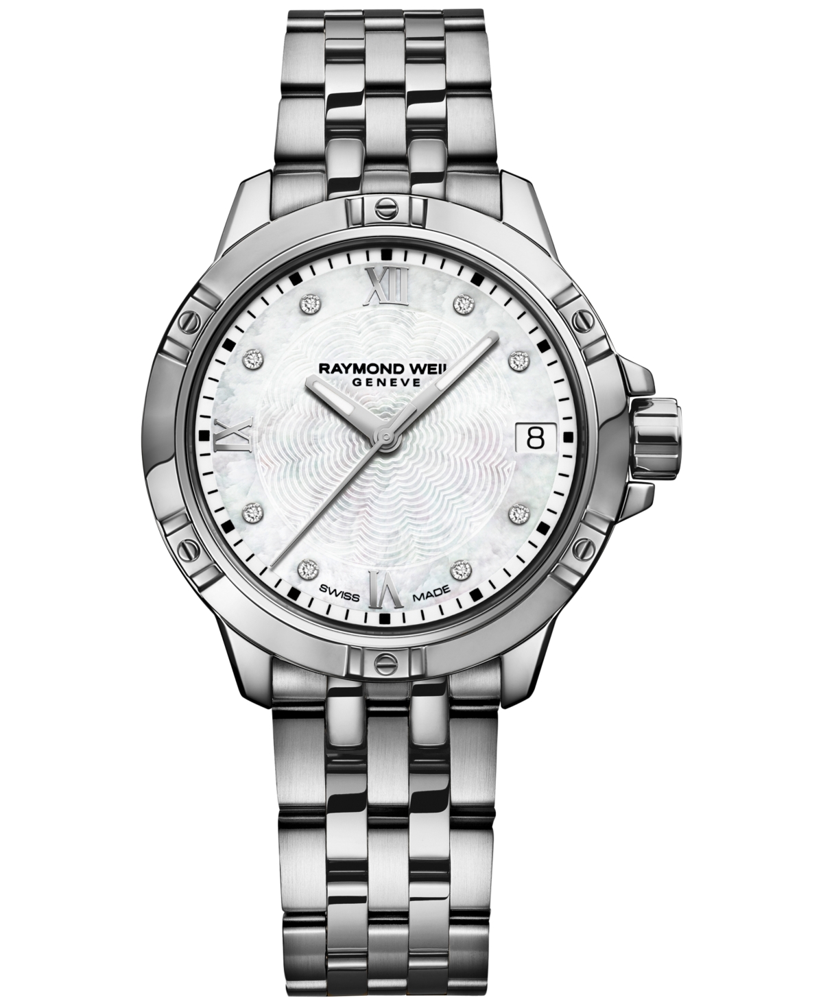 Raymond Weil Women's Swiss Tango Diamond-accent Stainless Steel Bracelet Watch 30mm In Silver