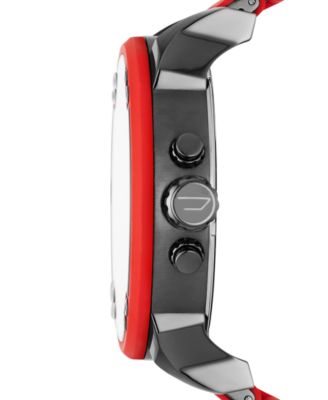 Men's Chronograph Mr. Daddy 2.0 Red Silicone Strap Watch 55x66mm DZ7370