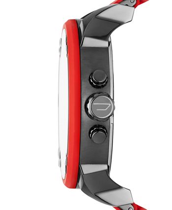 Diesel Men's Chronograph Mr. 2.0 Red Silicone Strap Watch 55x66mm DZ7370 -