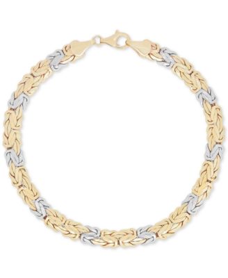 Macy's - Two-Tone Byzantine Bracelet in 14k Gold and White Gold