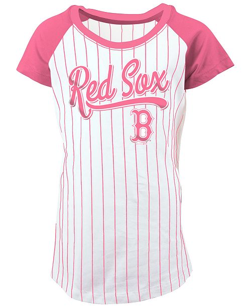 5th Ocean Boston Red Sox Pinstripe T Shirt Girls 4 16