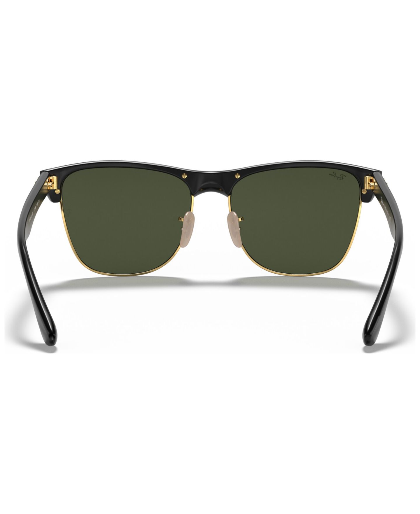 Солнцезащитные очки Ray-Ban Clubmaster Oversized RB4175, цвет: Чёрный блестящий / Зелёный — фото 4
