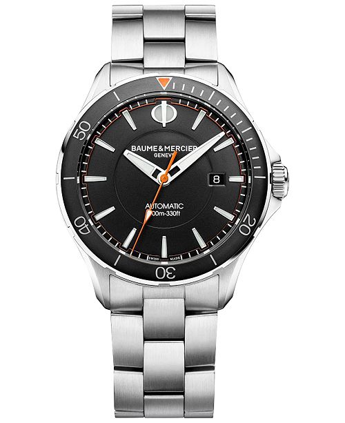 Baume Mercier Men S Swiss Automatic Clifton Club Stainless Steel Bracelet Watch 42mm M0a10340 Reviews All Fine Jewelry Jewelry Watches Macy S