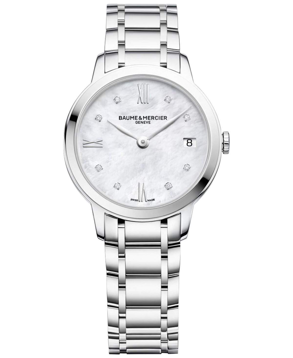 Baume & Mercier Women's Swiss Classima Diamond-accent Stainless Steel Bracelet Watch 31mm M0a10326 In Silver