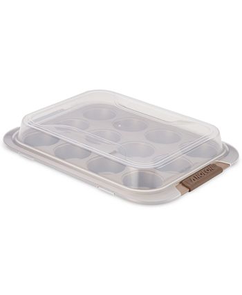 Anolon Advanced Bakeware Nonstick Muffin Pan with Silicone Grips 12-Cup - Bronze