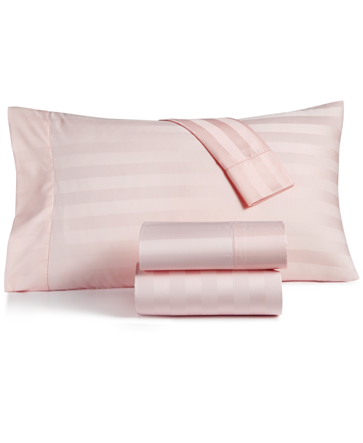 Charter Club Damask 1.5" Stripe 550 Thread Count 100% Cotton 3-pc. Sheet Set, Twin, Created For Macy's In Cotton Candy