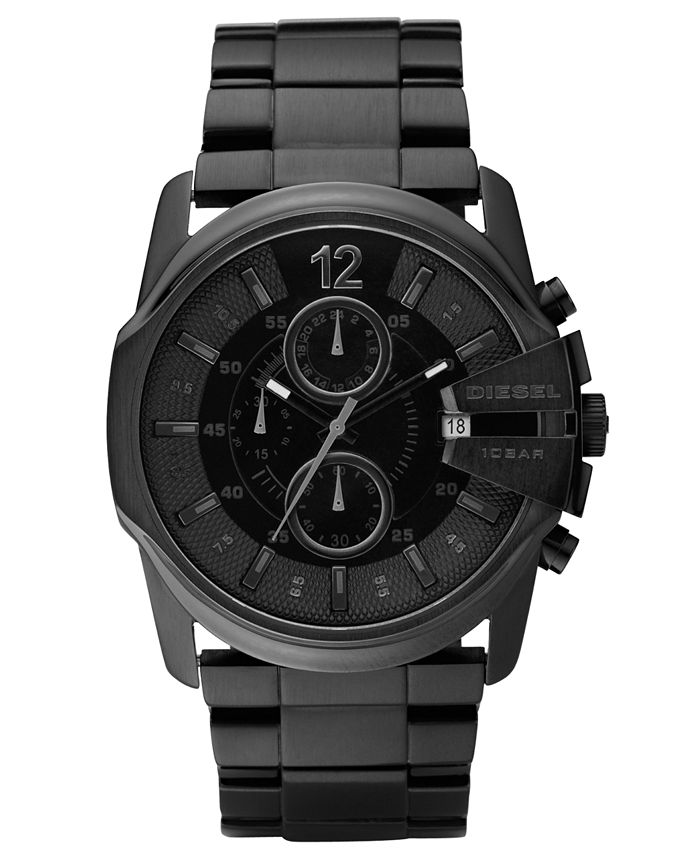 Diesel - Watch, Chronograph Black Ion Plated Stainless Steel Bracelet 49x45mm DZ4180