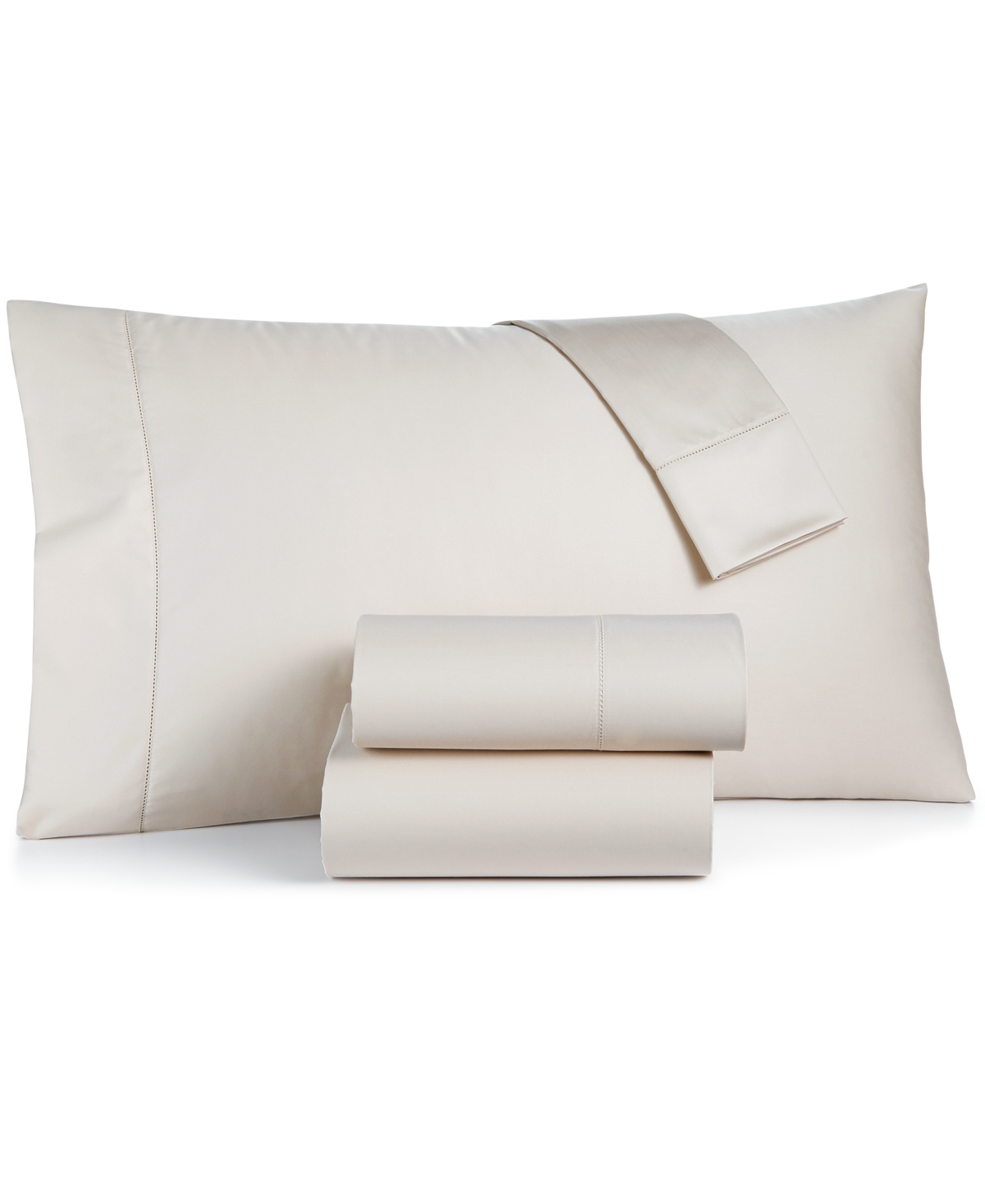 Shop Charter Club Damask Solid 550 Thread Count 100% Cotton 3-pc. Sheet Set, Twin, Created For Macy's In Parchment