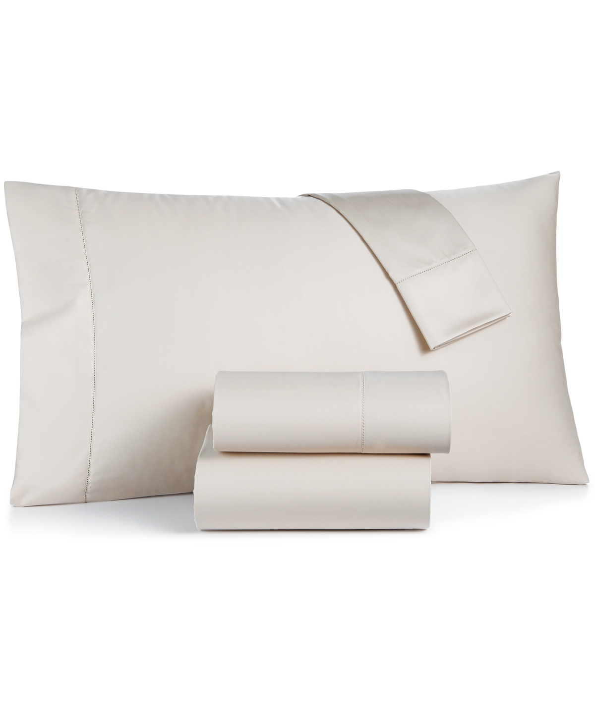 Charter Club Damask Solid 550 Thread Count 100% Cotton 3-pc. Sheet Set, Twin Xl, Created For Macy's In Parchment
