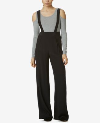 Avec Les Filles Wide-Leg Suspender Pants - Macy's