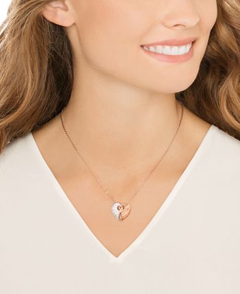 Swarovski Two-Tone PavÃ© Heart Pendant Necklace - Macy's
