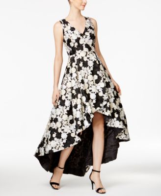 calvin klein embroidered floral gown