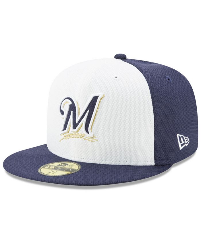 New Era Men's Milwaukee Brewers Batting Practice Black 59Fifty Fitted Hat