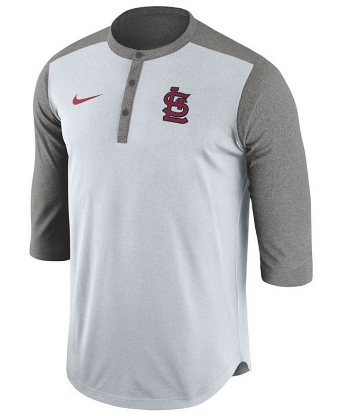 Nike Men's St. Louis Cardinals Dri-Fit 3/4 Sleeve Henley T-Shirt - Macy's