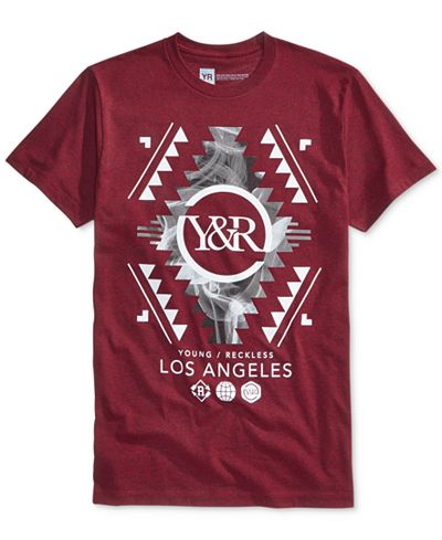 Young Reckless Men S Folk Customs Graphic Print Logo T Shirt Polyester Shirts Slp Macy S
