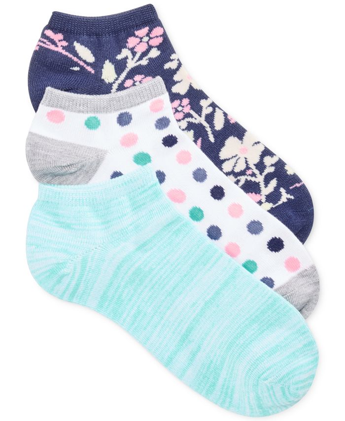 Charter Club Women's 3Pk. Floral NoShow Socks, Created for Macy's