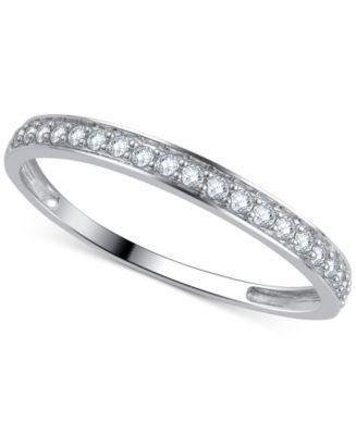 Macy's Diamond Wedding Band (1/5 ct. t.w.) Ring in 14k Gold, White Gold ...