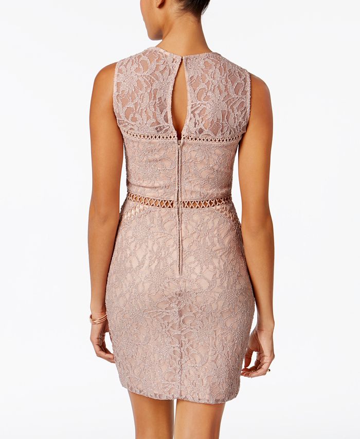 City Studios Juniors' Glitter Lace Bodycon Dress Macy's