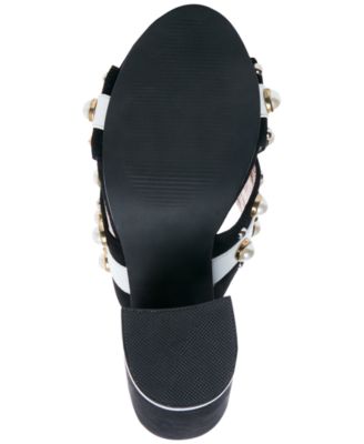 Steve Madden Women's Cove Pearl Studded Slides