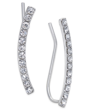 image of Inc Silver-Tone Pave Crystal Ear Climbers, Created for Macy-s