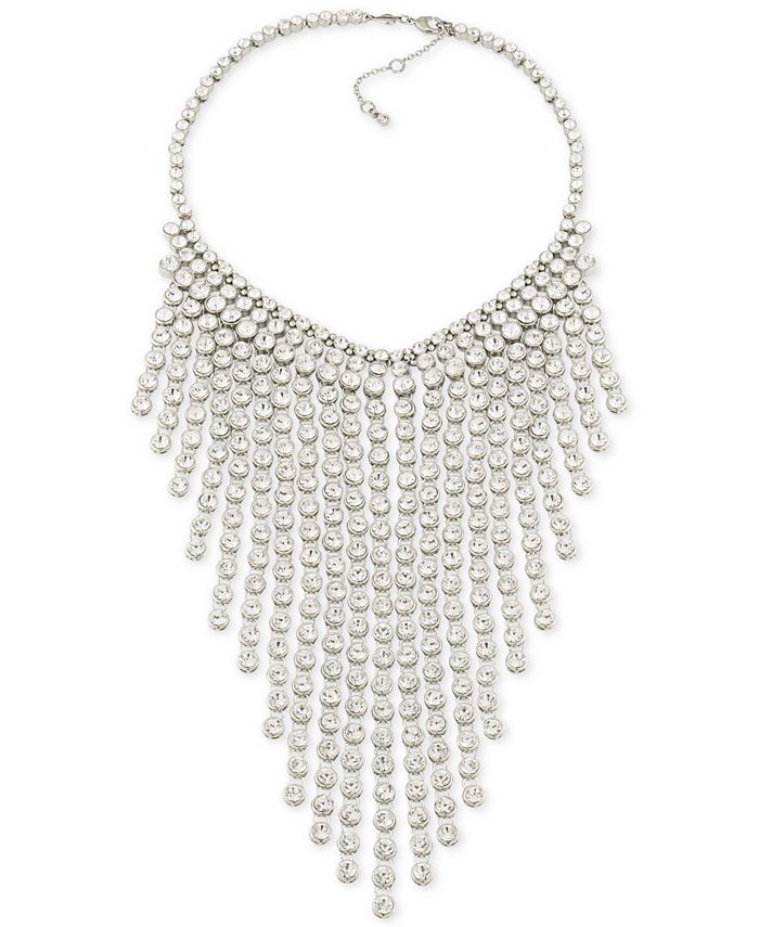 Carolee Silver-Tone Crystal Statement Necklace - Macy's