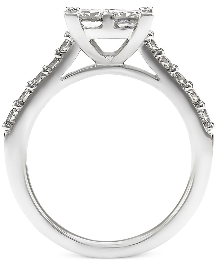 Macy's Diamond Quad Engagement Ring (2 ct. t.w.) in 14k White Gold Macy's