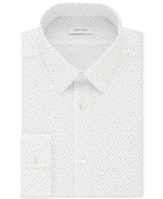 Calvin Klein - Men's STEEL Slim-Fit Non-Iron Performance Navy CK Logo Print Dress Shirt