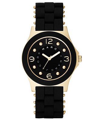 Marc by Marc Jacobs Watch, Women's Pelly Black Silicone Wrapped ...