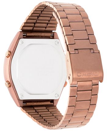 Casio - Men's Digital Vintage Rose Gold-Tone Stainless Steel Bracelet Watch 35mm B640WC-5AMV