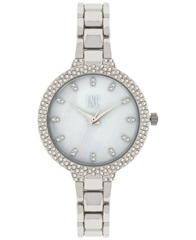 INC International Concepts Women's May Silver-Tone Bracelet Watch 34mm, Only at Macy's