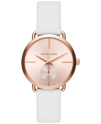 Michael Kors Women's Portia White Leather Strap Watch 37mm MK2660