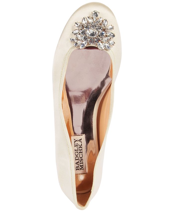 badgley mischka white flats