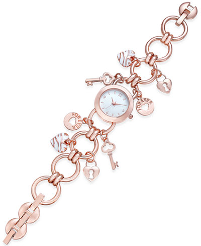 Charter Club Women's Rose Gold-Tone Charm Bracelet Watch 23mm, Only at Macy's