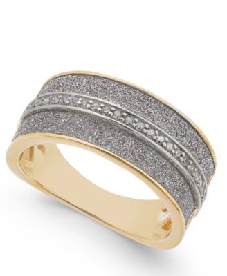 Diamond Glitter Ring (1/8 ct. t.w.) in 14k Gold-Plated Sterling Silver