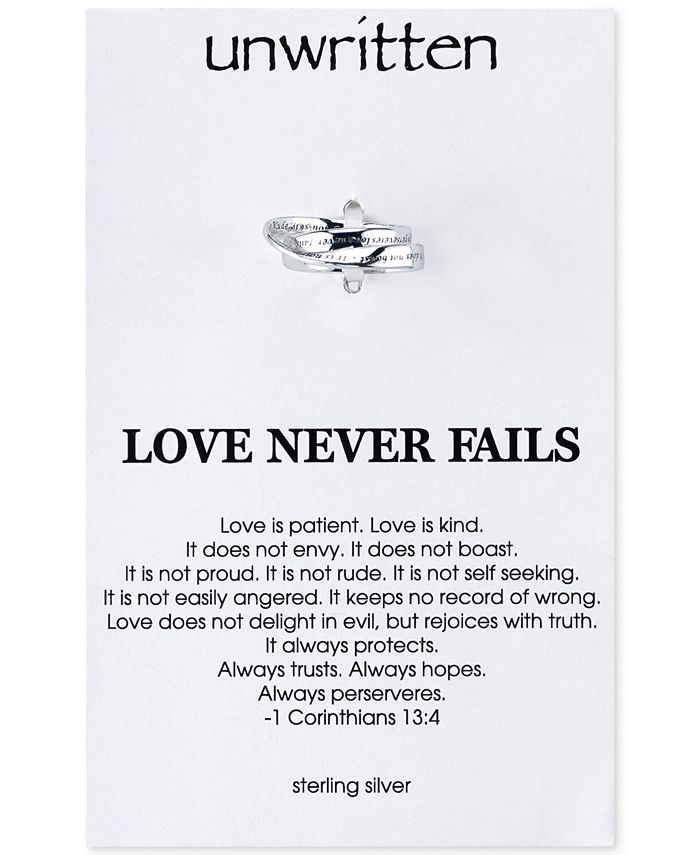 Unwritten "Love Is Patient" Ring in Sterling Silver Macy's