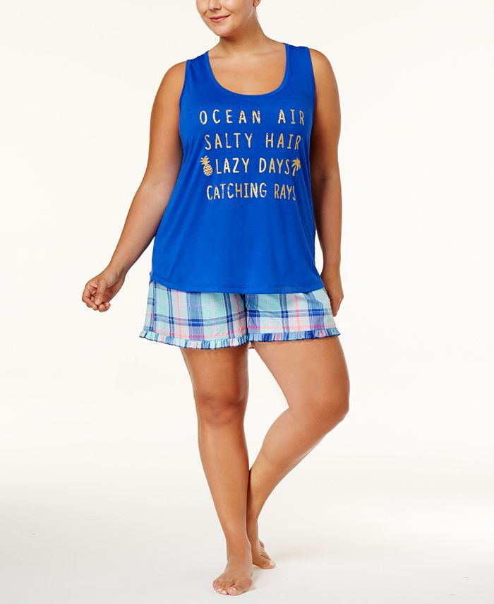 Jenni by Jennifer Moore Plus Size KeyholeBack Pajama Tank Top, Created