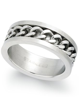 Sutton by Rhona Sutton - Sutton Men's Stainless Steel Chain Ring
