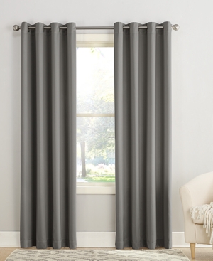 Sun Zero Grant Solid Grommet Curtain Panel, 54" X 108" In Steel