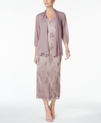 R & M Richards - Lace Gown & Chiffon Jacket