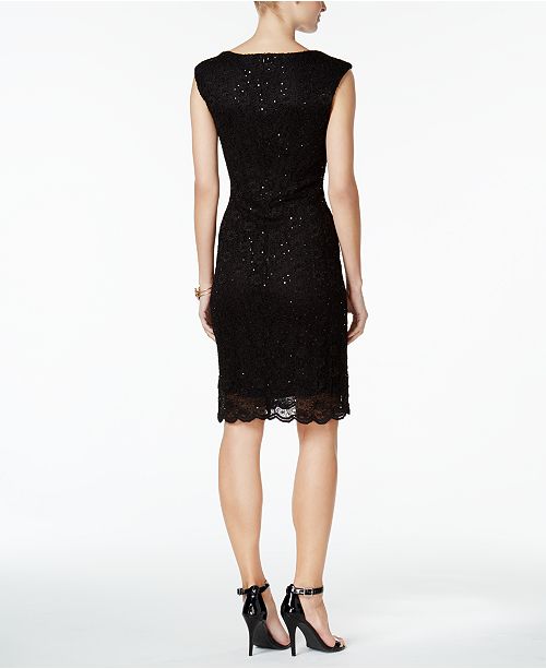 Connected Sequin-Lace Sheath Dress - Dresses - Women - Macy's