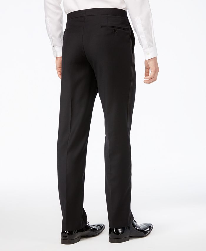 Calvin Klein Black Solid Modern Fit Tuxedo Pant & Reviews - Pants - Men ...