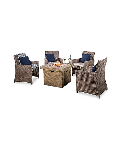 Furniture Aldin Dining Chair And Square Gas Fire Pit Set Quick