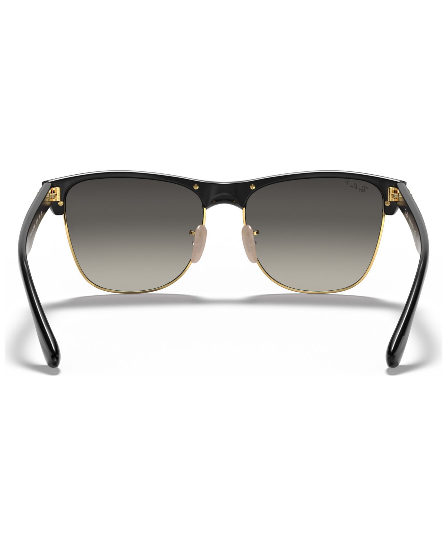 Женские солнцезащитные очки Ray-Ban Polarized Sunglasses, RB4175 Clubmaster Oversized, цвет: Чёрный / Серый градиентный — фото 4