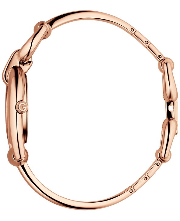 Gucci Women's Swiss Horsebit Rose GoldTone PVD Bangle Bracelet Watch