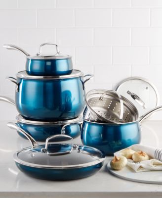 Belgique - Red Translucent 11-Pc. Cookware Set, Only at Macy's